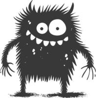 silhouet grappig monster zwart kleur enkel en alleen vector