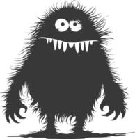 silhouet grappig monster zwart kleur enkel en alleen vector