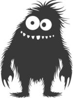 silhouet grappig monster zwart kleur enkel en alleen vector