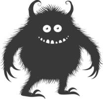 silhouet grappig monster zwart kleur enkel en alleen vector