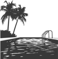 silhouet zwemmen zwembad zwart kleur enkel en alleen vector