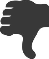silhouet duim naar beneden slecht of afkeer symbool logo zwart kleur enkel en alleen vector