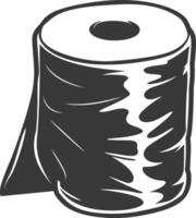 silhouet toilet papier zwart kleur enkel en alleen vector