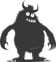 silhouet grappig monster zwart kleur enkel en alleen vector