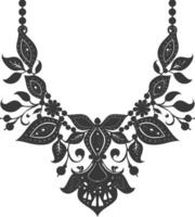 silhouet sieraden ketting accessoires zwart kleur enkel en alleen vector