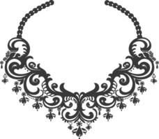 silhouet sieraden ketting accessoires zwart kleur enkel en alleen vector