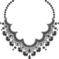 silhouet sieraden ketting accessoires zwart kleur enkel en alleen vector