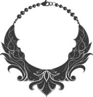 silhouet sieraden ketting accessoires zwart kleur enkel en alleen vector