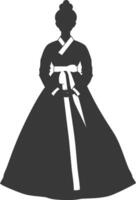 silhouet onafhankelijk Koreaans Dames vervelend hanbok zwart kleur enkel en alleen vector