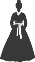 silhouet onafhankelijk Koreaans Dames vervelend hanbok zwart kleur enkel en alleen vector