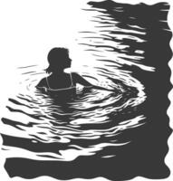 silhouet zwemmen zwembad zwart kleur enkel en alleen vector