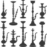 silhouet desarj Turks waterpijpen traditioneel shisha zwart kleur enkel en alleen vector