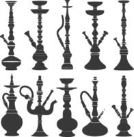 silhouet desarj Turks waterpijpen traditioneel shisha zwart kleur enkel en alleen vector