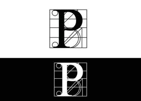 eerste letter p logo of pictogram ontwerp vector afbeelding sjabloon