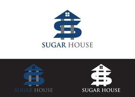 suiker huis logo of pictogram ontwerp vector afbeelding sjabloon