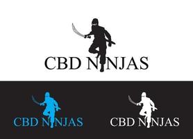 cbd ninja logo of pictogram ontwerp vector afbeelding sjabloon