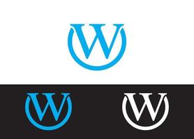 eerste letter wo logo of pictogram ontwerp vector afbeelding sjabloon