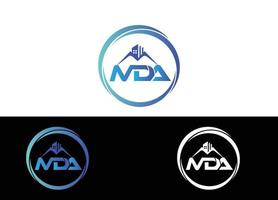 onroerend goed en eerste letter mda-logo of pictogramontwerpsjabloon voor vectorafbeeldingen vector