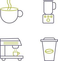 heet koffie en koffie blender icoon vector