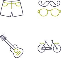hipster stijl en shorts icoon vector
