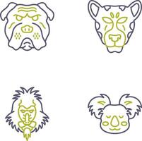 bulldog en luipaard icoon vector