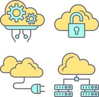 wolk woon-werkverkeer en slot icoon vector