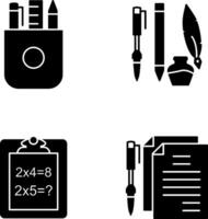 schrijfbehoeften en schrijven uitrusting icoon vector