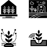 boerderij huis en natuur icoon vector