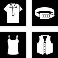 overhemd en stropdas en riem icoon vector