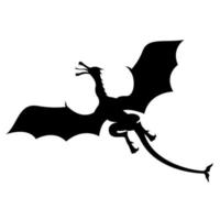 draak vliegend silhouet vector