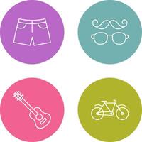 hipster stijl en shorts icoon vector
