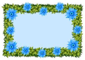 Kadersjabloon met blauwe bloemen vector