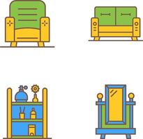 fauteuil en sofa icoon vector