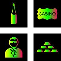 champagne fles en casino teken icoon vector