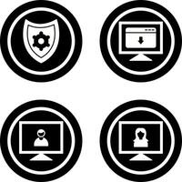 veiligheid instellingen en downloaden webpagina icoon vector