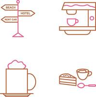 uithangbord en koffie machine icoon vector