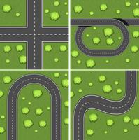 Scènes met wegen op het grasland vector