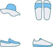 hoed en slippers icoon vector