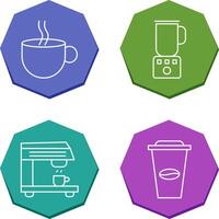 heet koffie en koffie blender icoon vector