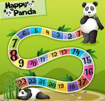 Bordspel sjabloon met twee panda&#39;s in park vector