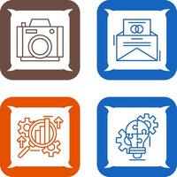 foto camera en uitnodiging kaart icoon vector