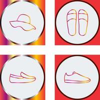 hoed en slippers icoon vector