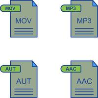 mov en mp3 icoon vector
