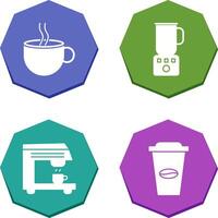 heet koffie en koffie blender icoon vector