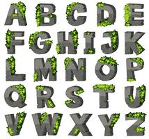 Engelse alfabetten met stenen blokken vector