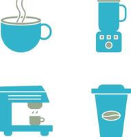 heet koffie en koffie blender icoon vector