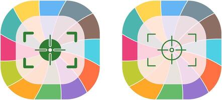 uniek focus horizontaal icoon ontwerp vector