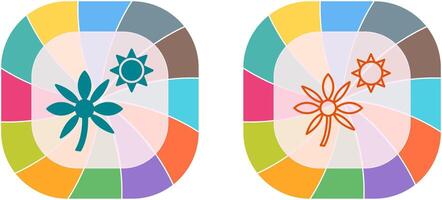 bloem in zonlicht icoon ontwerp vector