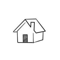 doodle huis pictogram illustratie met de hand getekende cartoon stijl vector