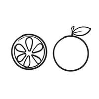 hand getrokken doodle oranje limoen fruit illustratie cartoon vector